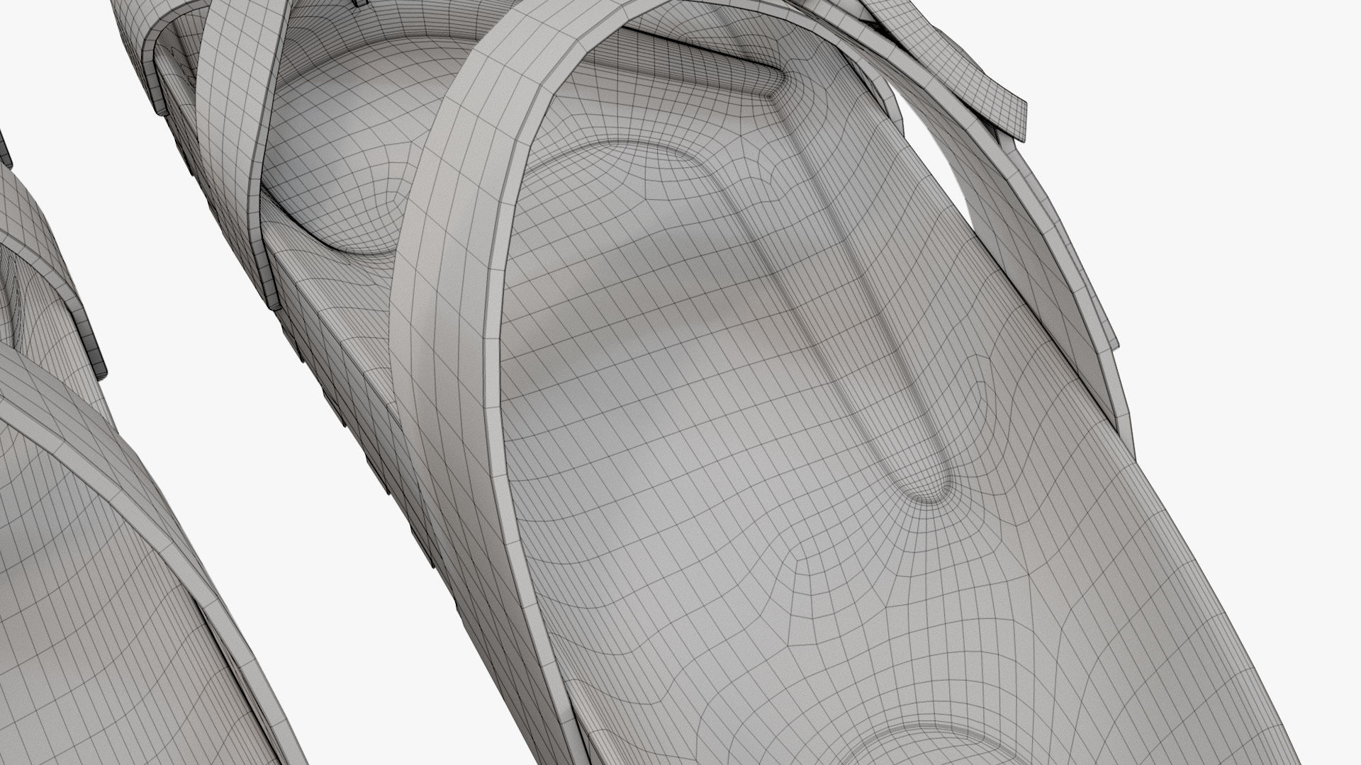 Triple-Strap Sandals Orange Patent 3D model_17