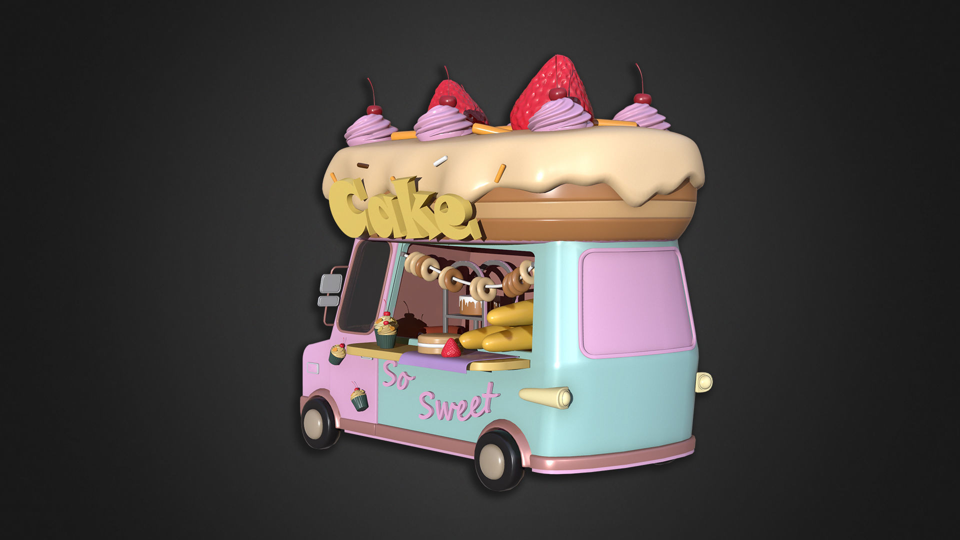 Asset - Cartoons - Food Truck Cart Collection _63