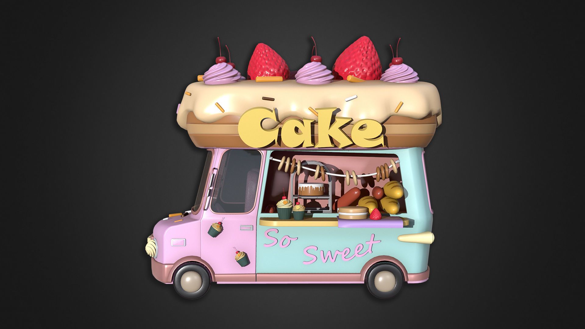 Asset - Cartoons - Food Truck Cart Collection _69