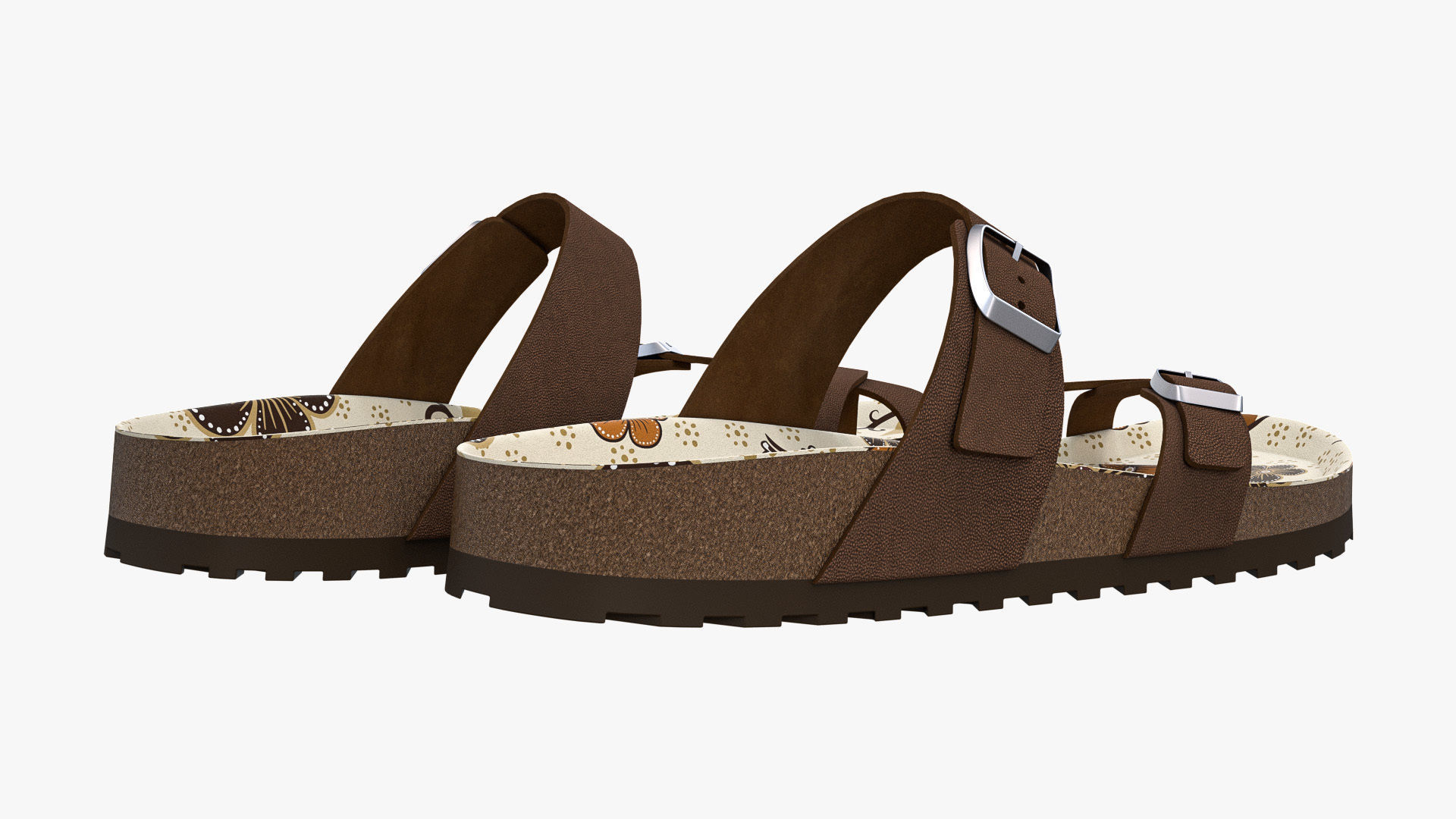 Triple-Strap Sandals Pattern 3D model_5