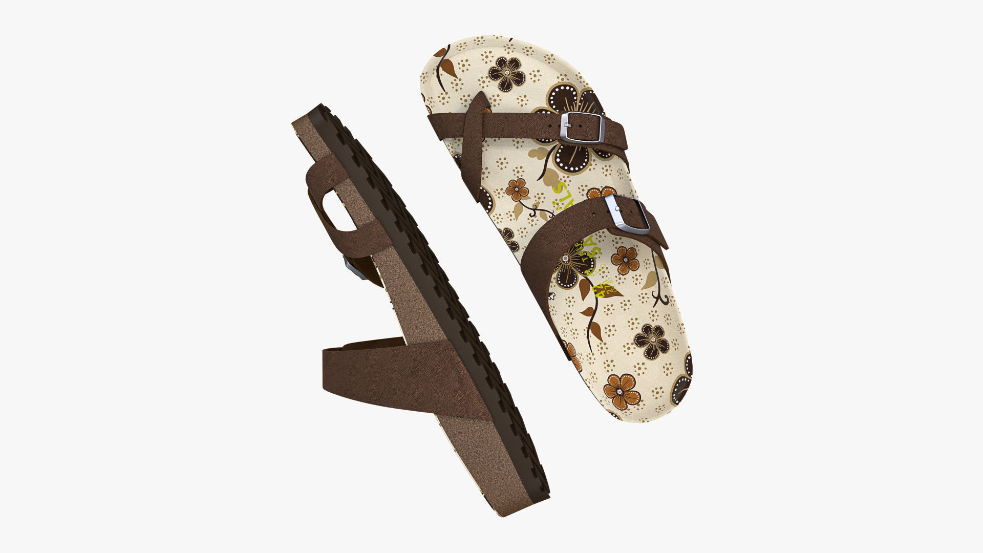 Triple-Strap Sandals Pattern 3D model_2
