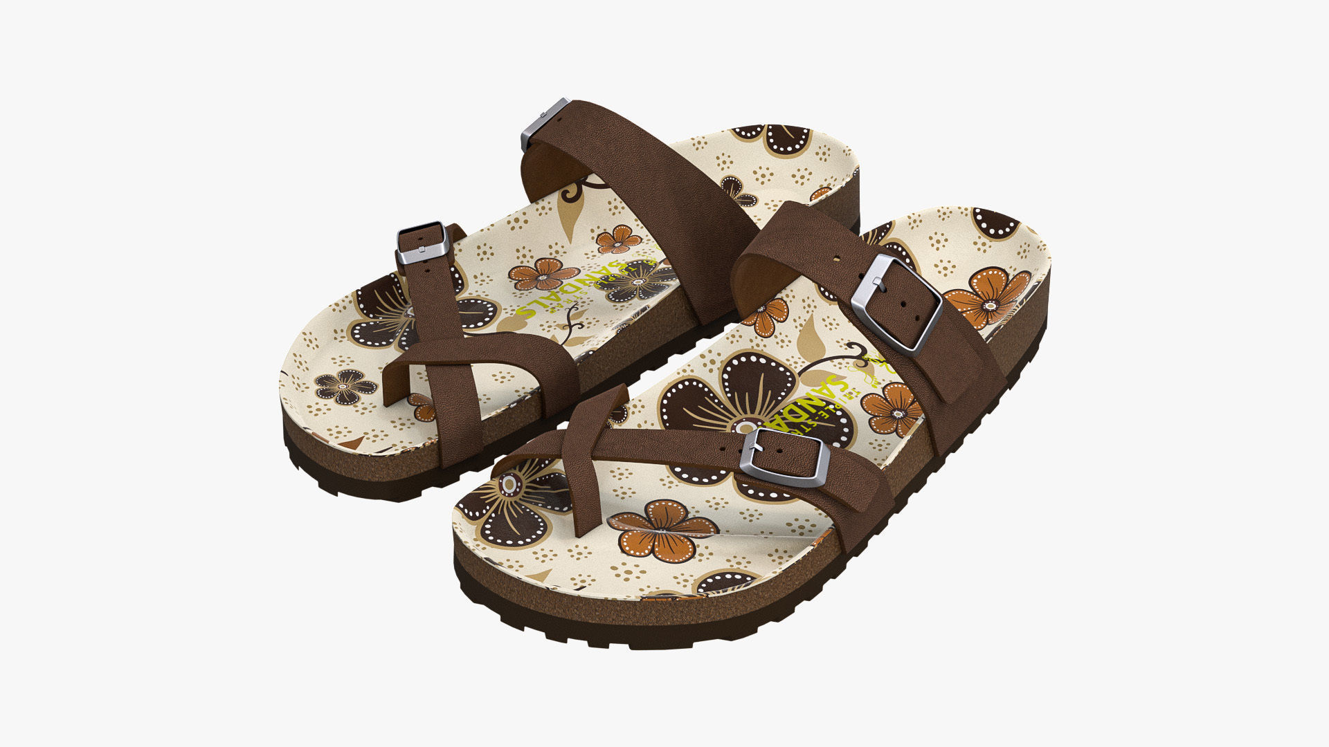 Triple-Strap Sandals Pattern 3D model_4
