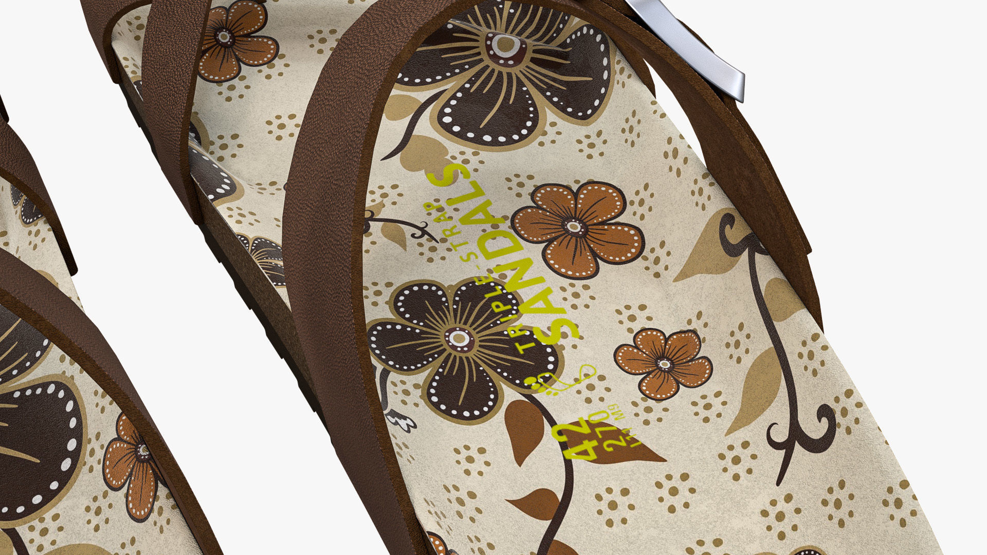 Triple-Strap Sandals Pattern 3D model_12