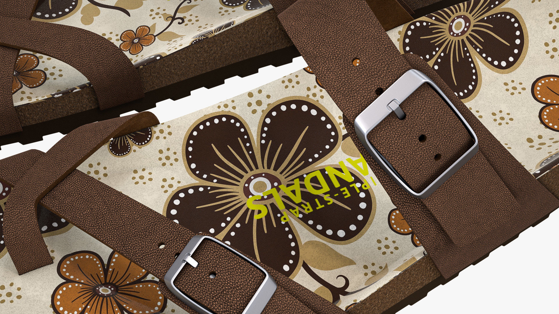 Triple-Strap Sandals Pattern 3D model_11