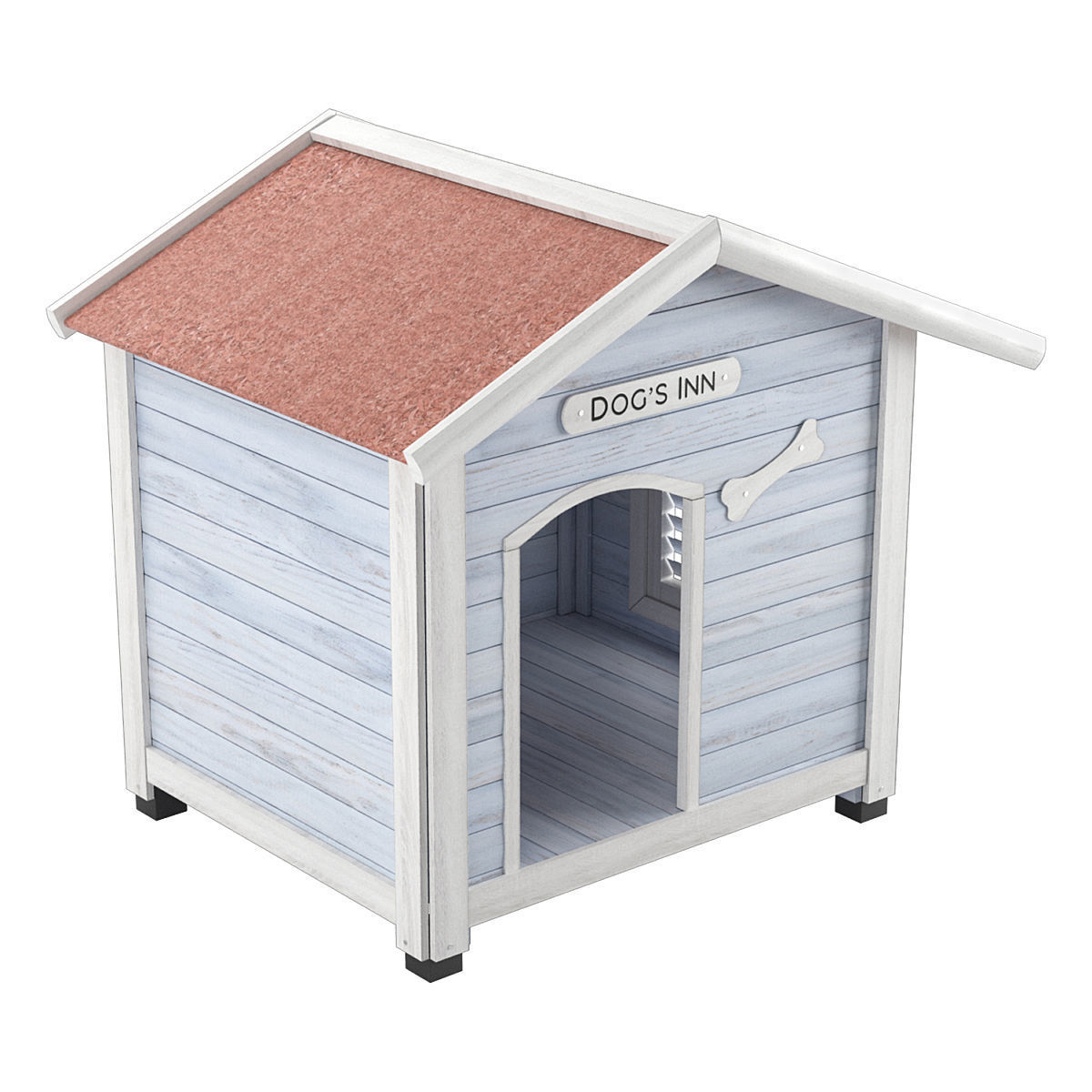 Wood Dog House 3D model_1