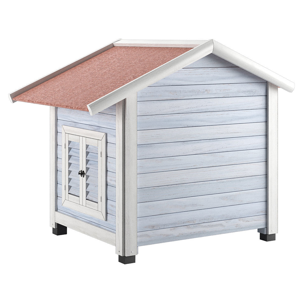 Wood Dog House 3D model_3