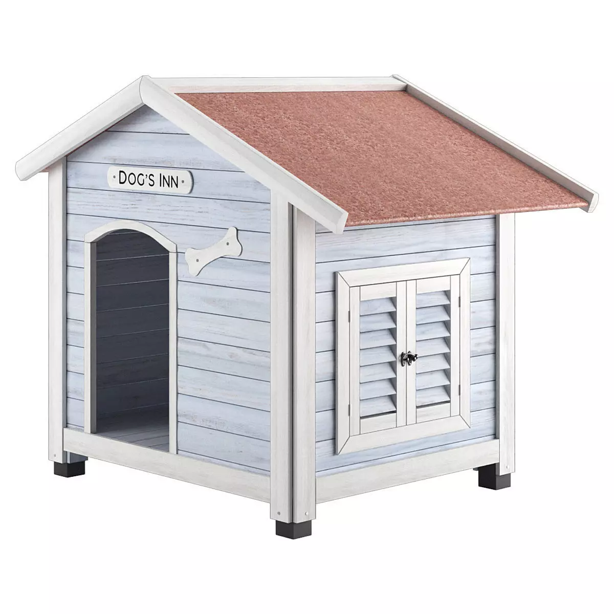 Wood Dog House 3D model_0