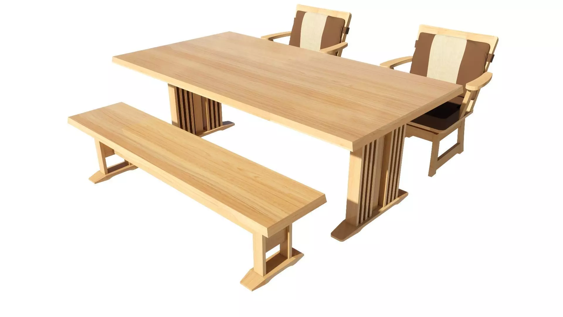 Dining set 4 seat 3D model_0