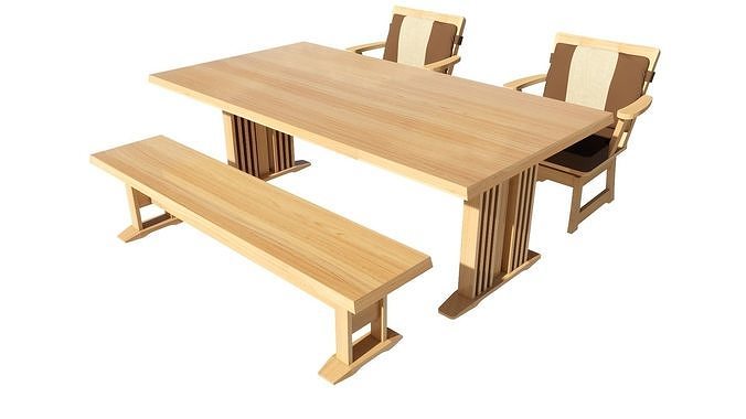 Dining set 4 seat 3D model