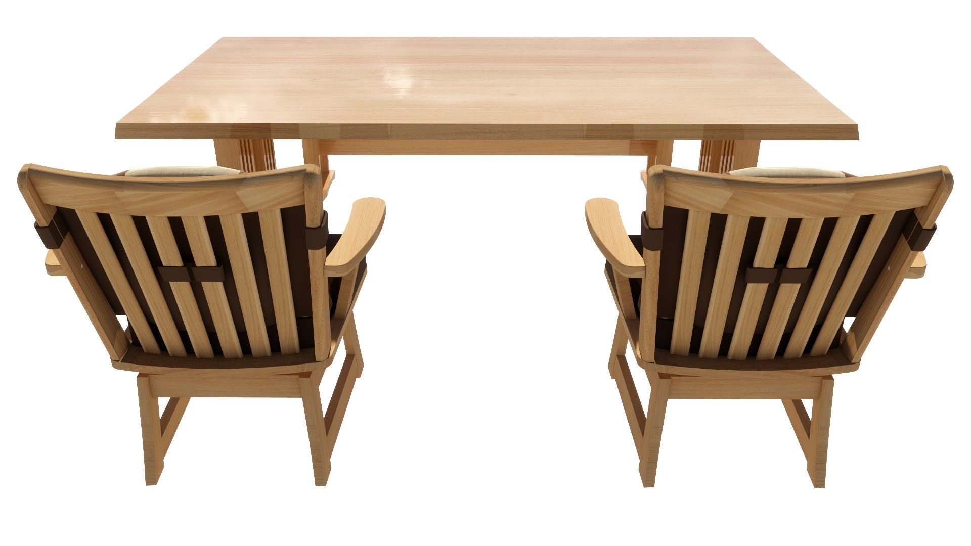 Dining set 4 seat 3D model_7