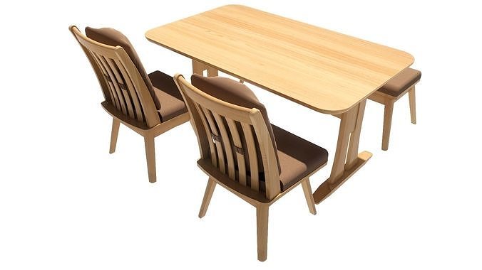 Dining set 4-6 seat 3D model 4