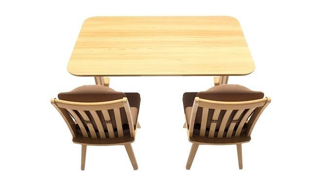 Dining set 4-6 seat 3D model 7