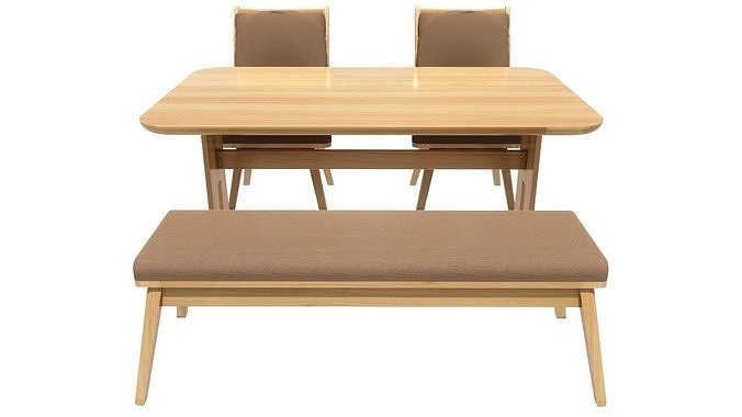 Dining set 4-6 seat 3D model 6