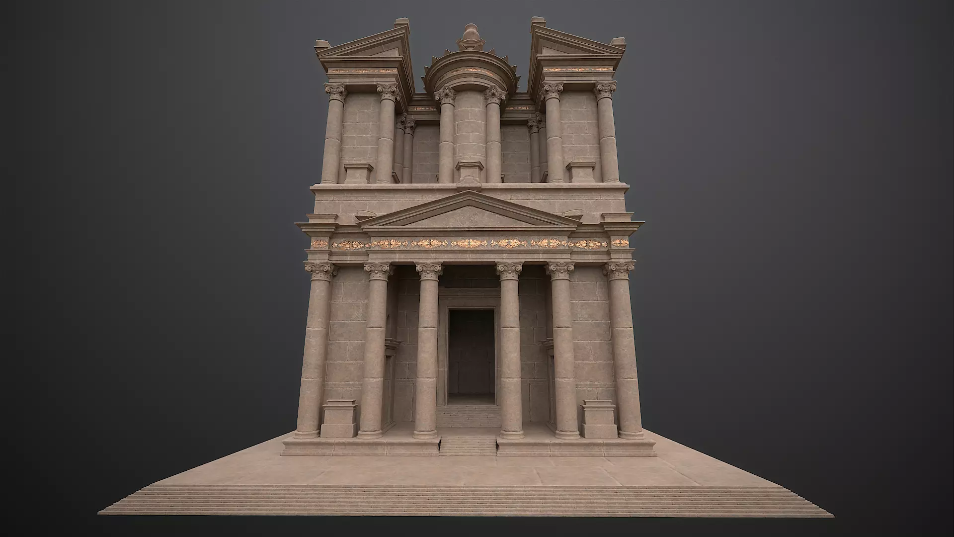 Roman Temple Inspired by Al Kazneh aka The Treasury 3D model