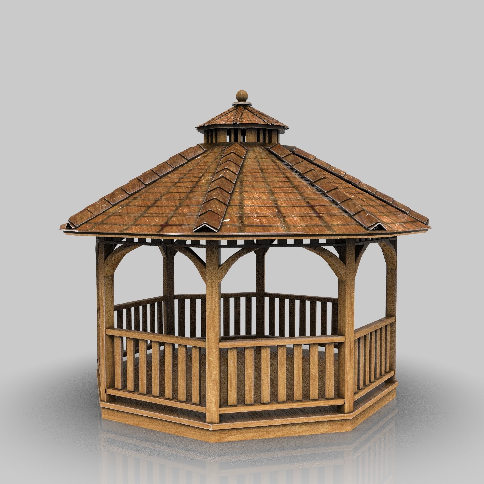 Garden Gazebo 2 Low-poly 3D model_17
