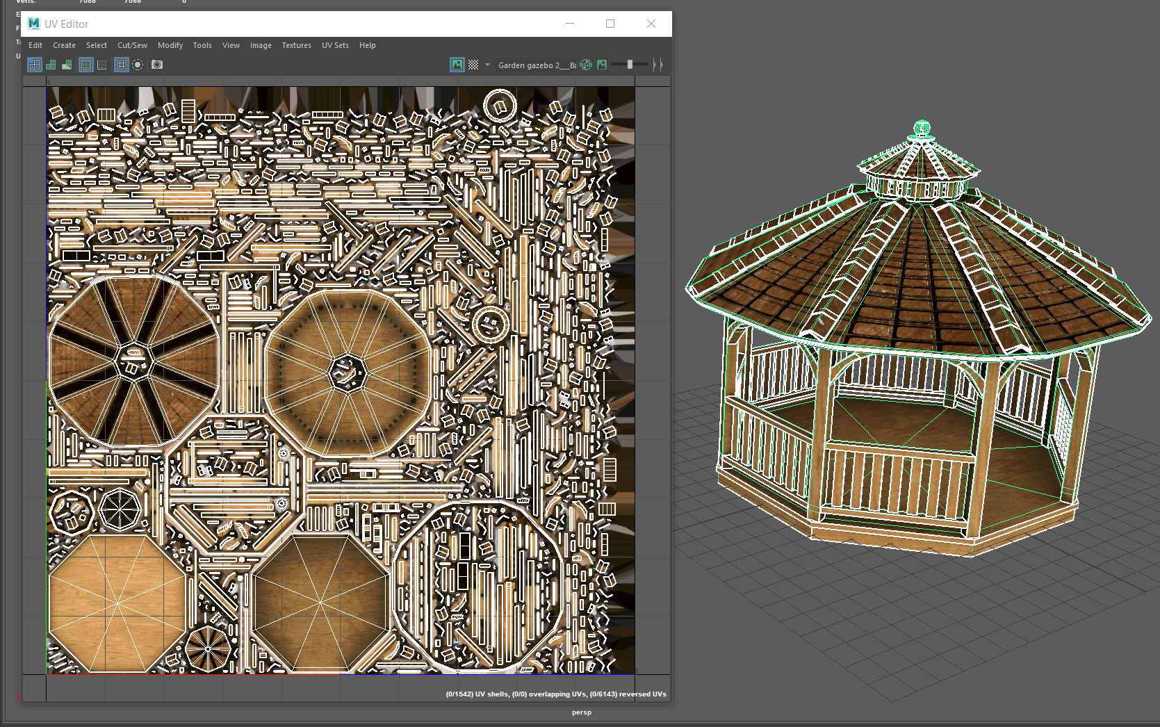 Garden Gazebo 2 Low-poly 3D model_11