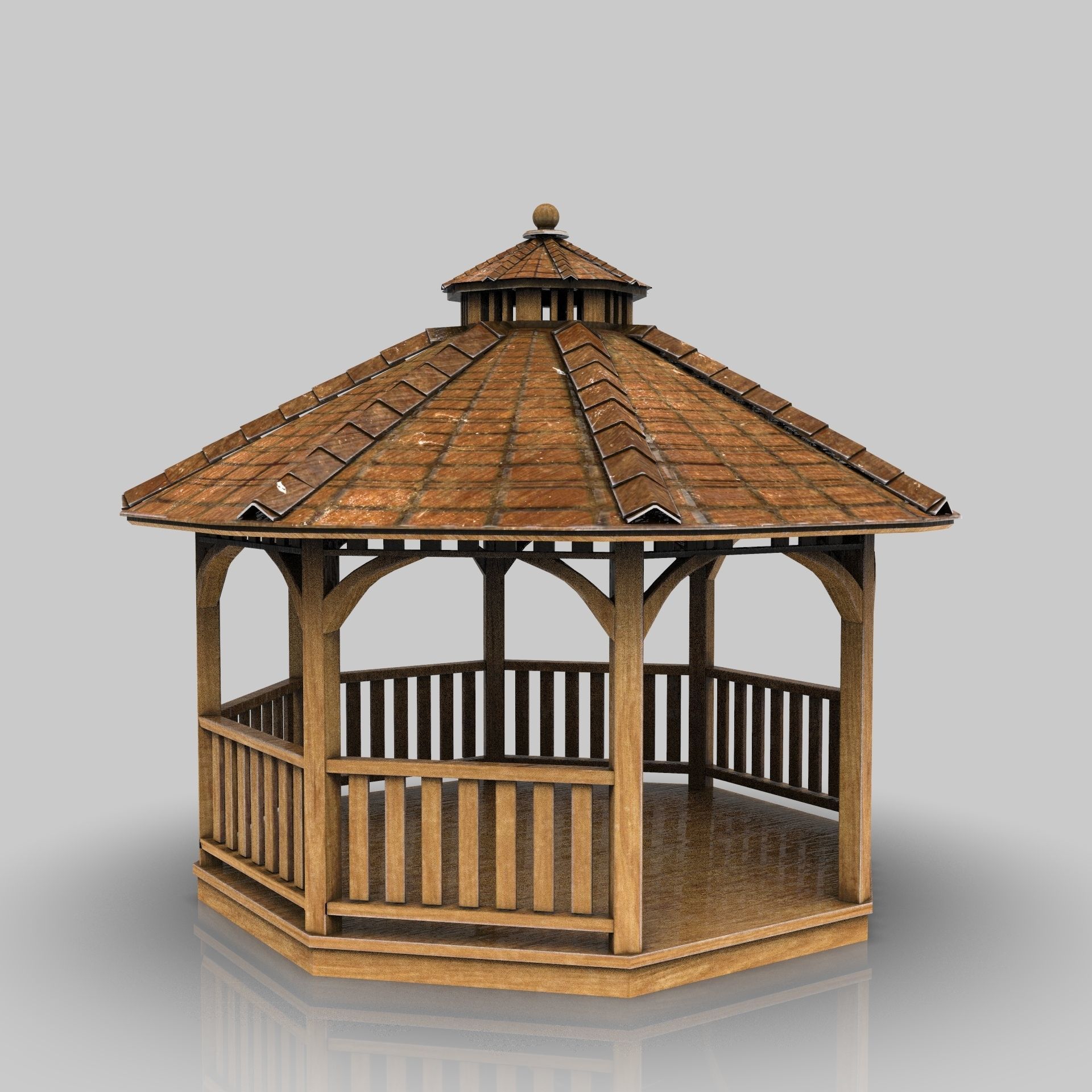 Garden Gazebo 2 Low-poly 3D model_20