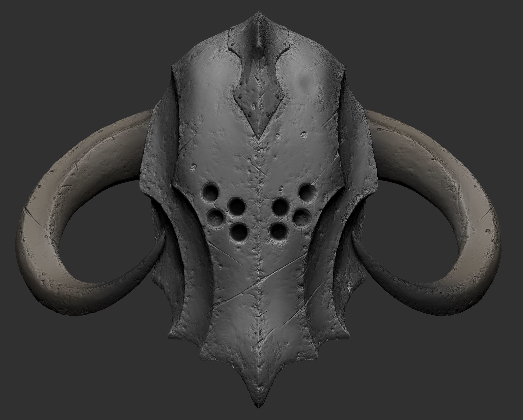 Dark fantasy helmet HIGHPOLY 3D model_2