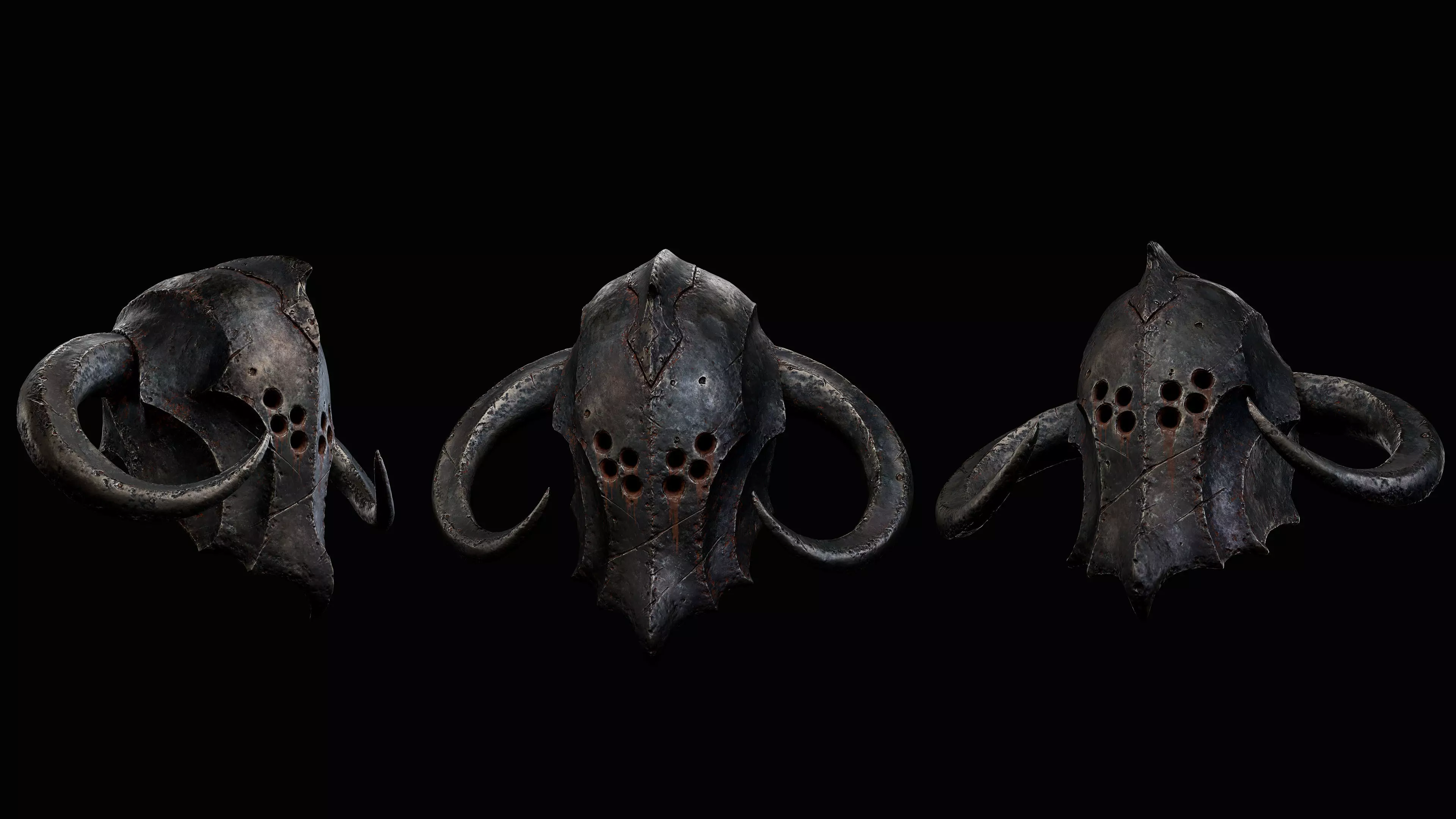 Dark fantasy helmet HIGHPOLY 3D model_0