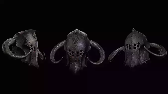 Dark fantasy helmet HIGHPOLY