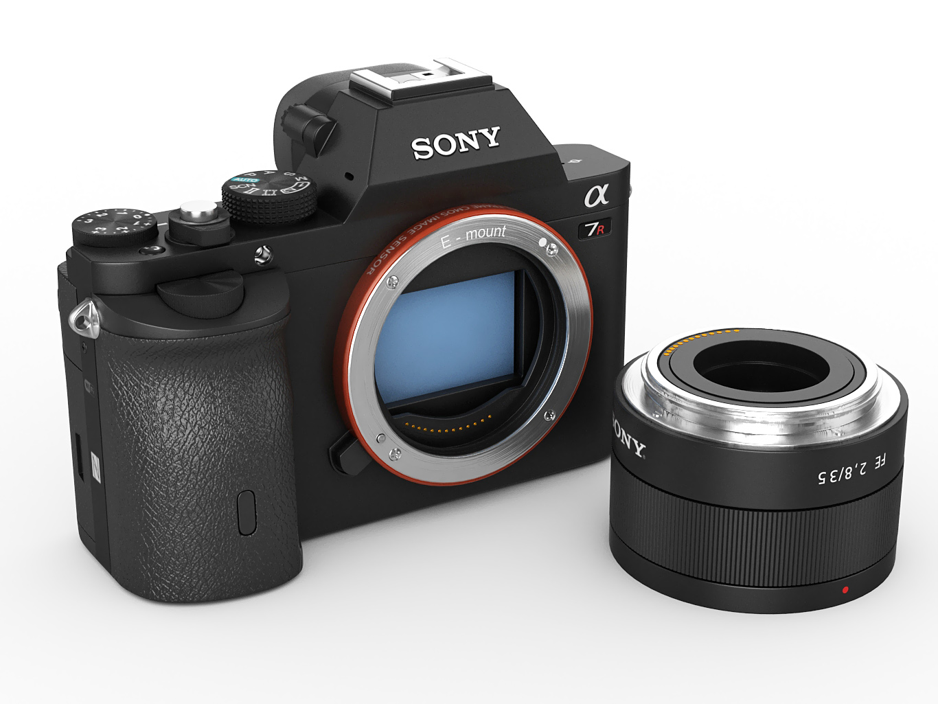 Sony Alpha 7R camera 3D Model MAX 3DS FBX C4D LWO LW LWS HRC XSI