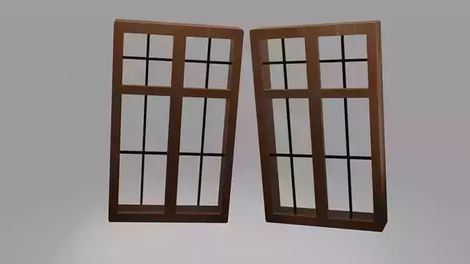 Realistic wooden window - Textured 