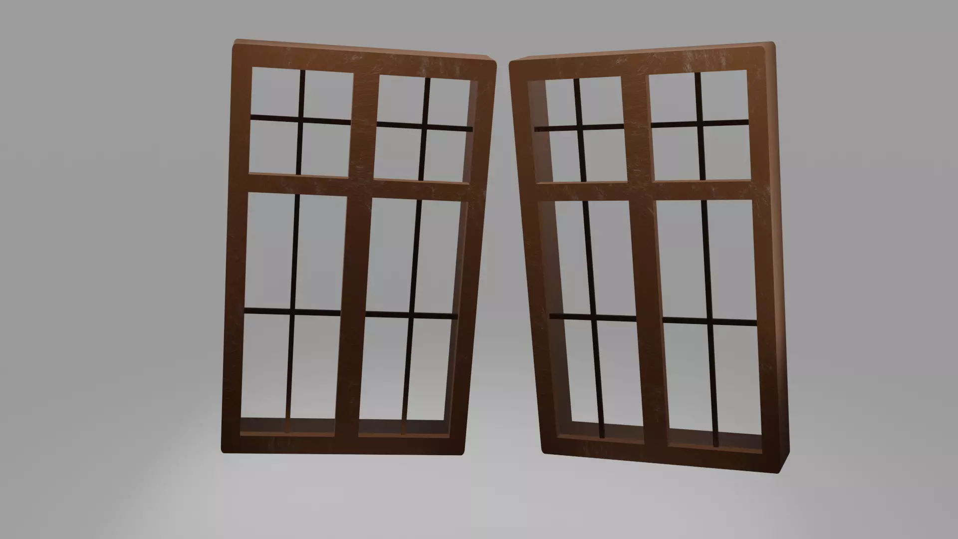 Realistic wooden window - Textured 3D model