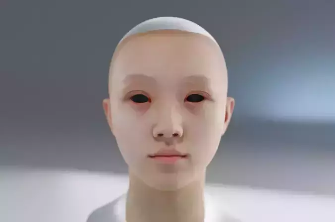 22 years old female with innocent face and Asian facial features