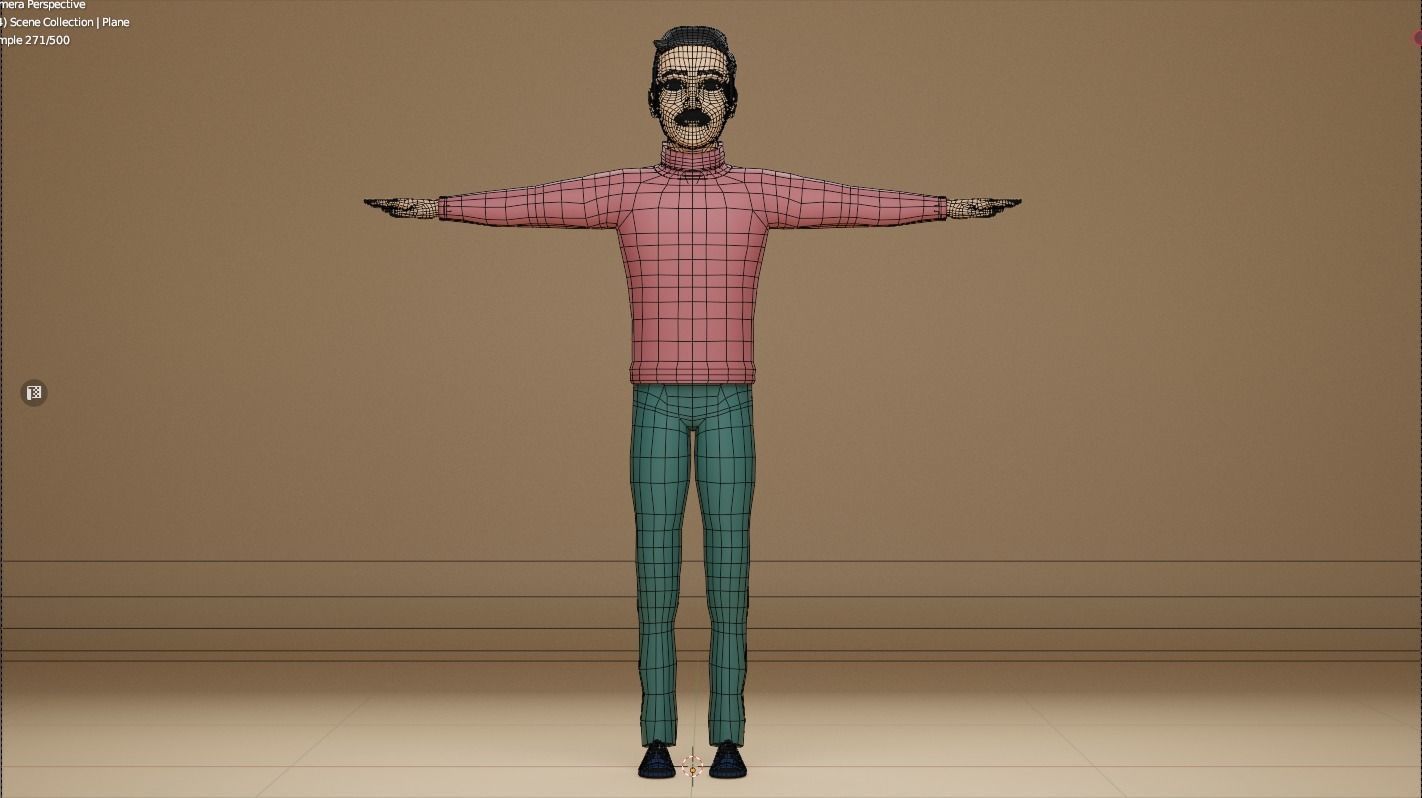 Male Cartoon Character 3D model_3