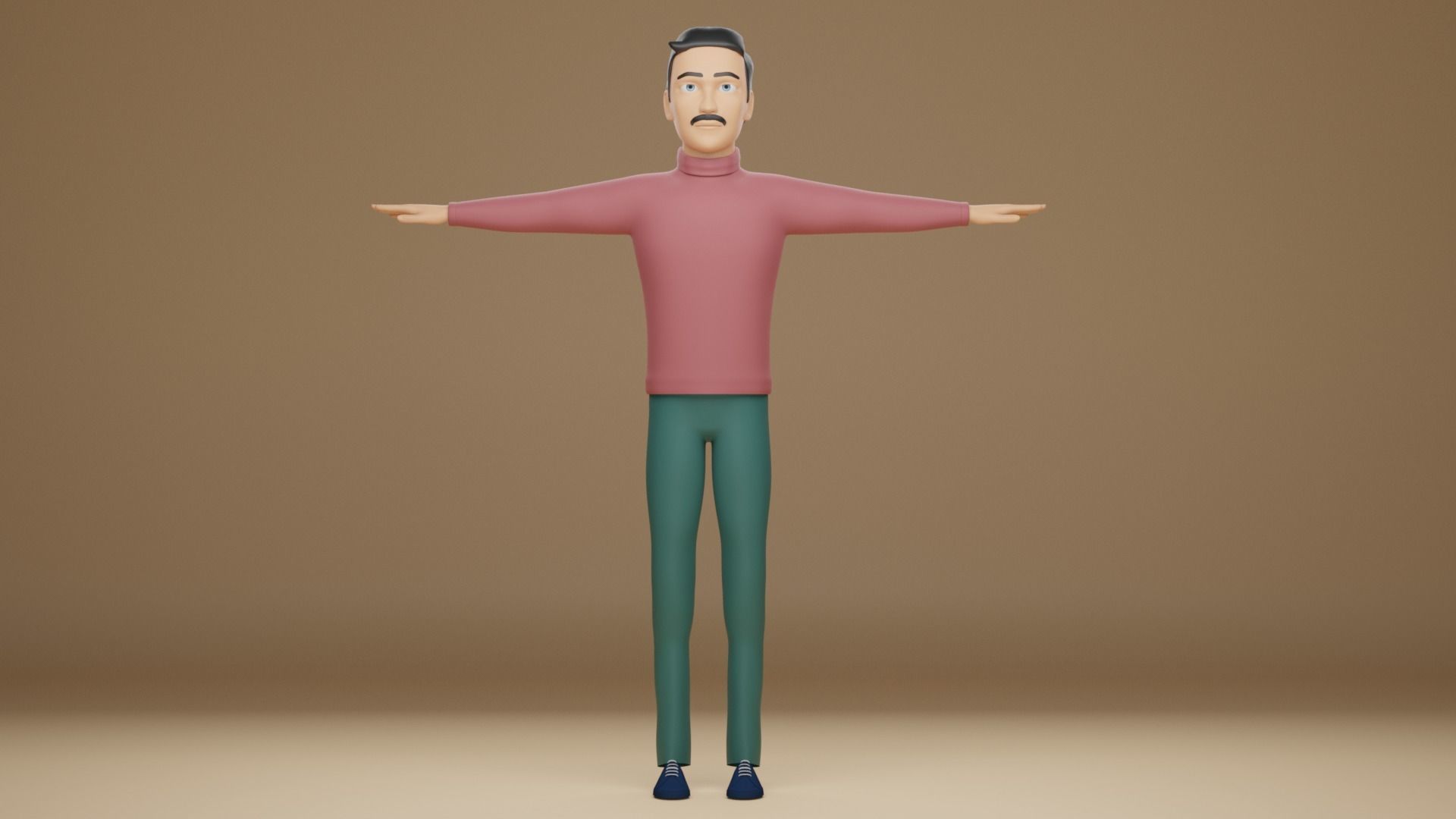 Male Cartoon Character 3D model_2