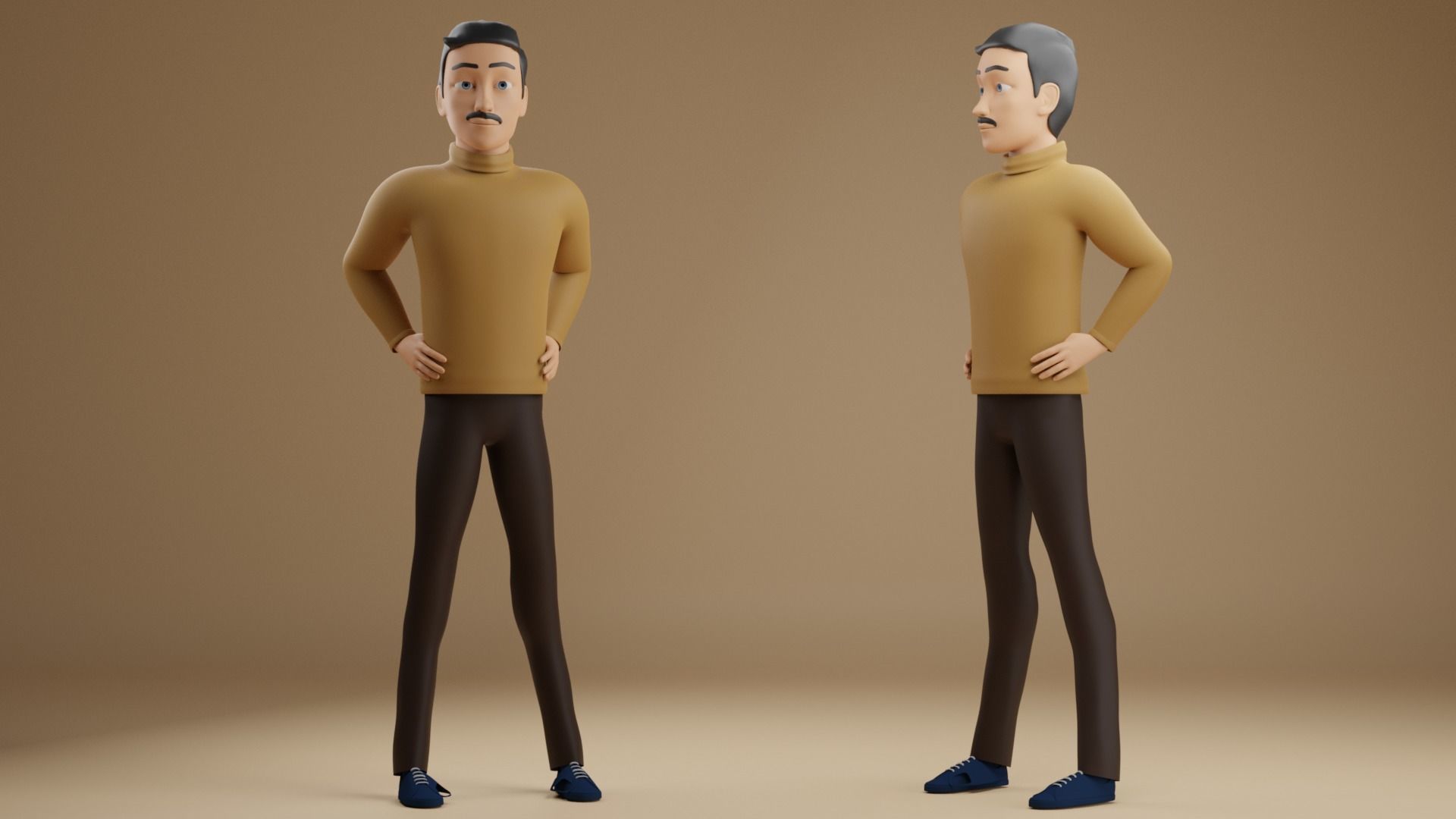 Male Cartoon Character 3D model_1