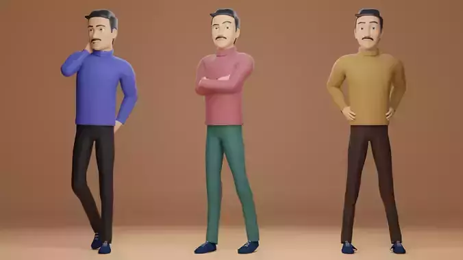 Male Cartoon Character 3D model Male Cartoon Character 3D model