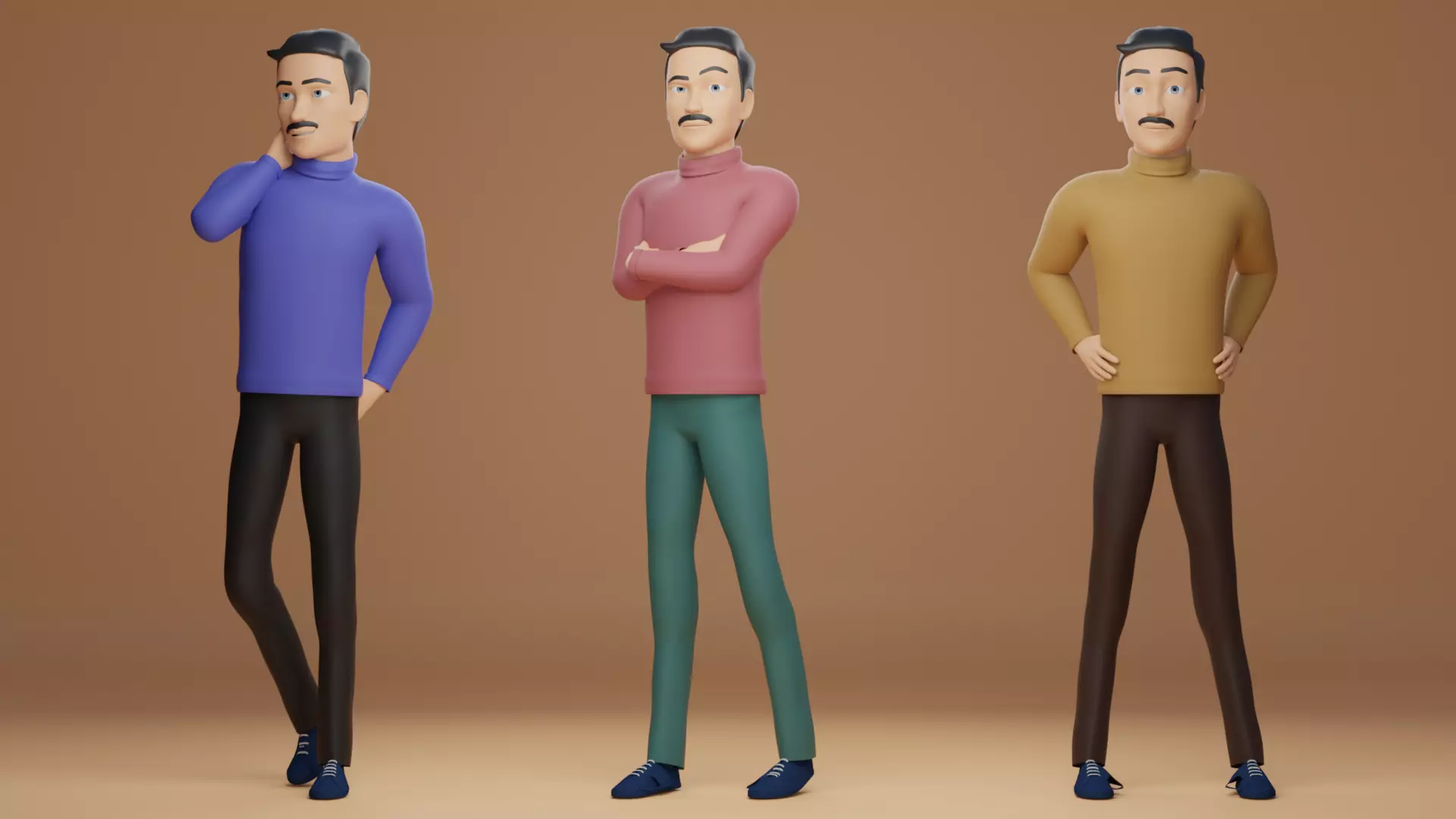 Male Cartoon Character 3D model_0