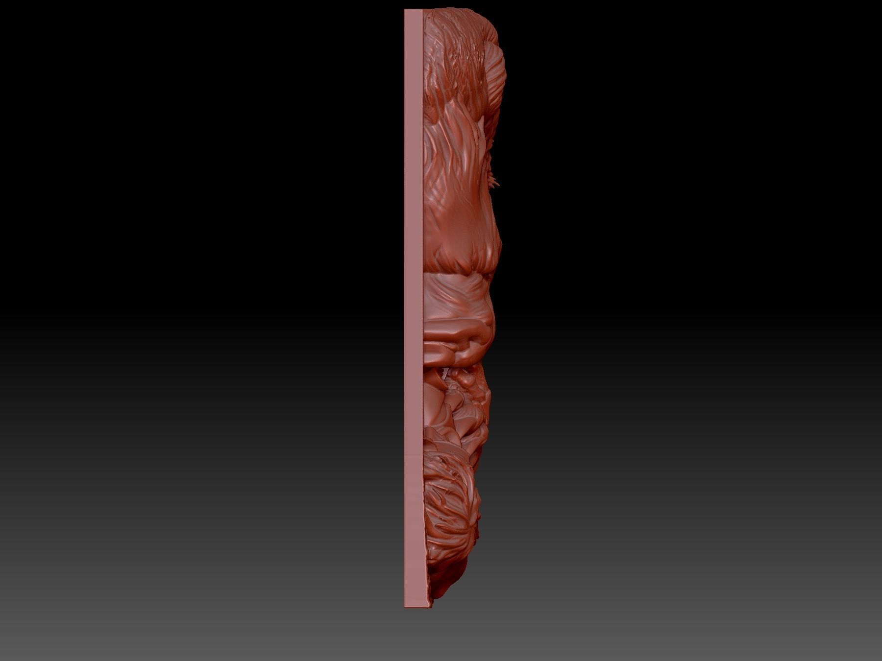 Bas-relief of the bear  3D print model_2