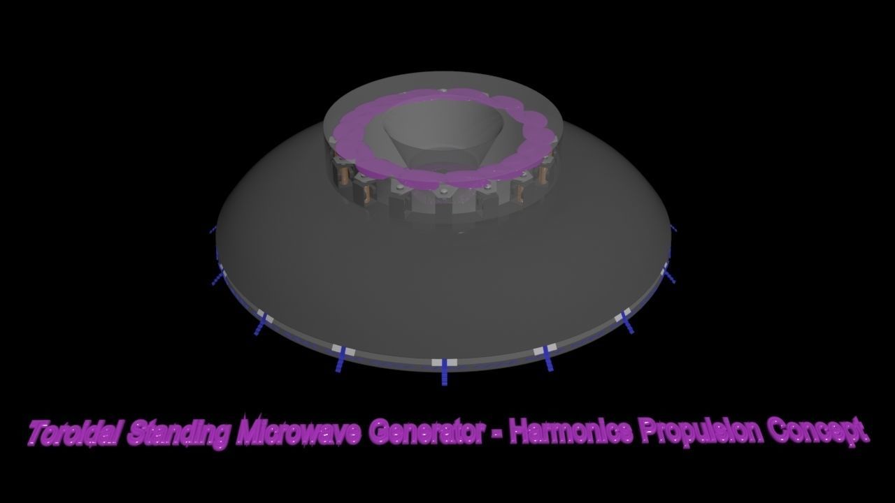 Toroidal Standing Microwave Generator - Harmonics Propulsion 3D model_4