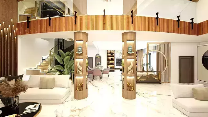 Double Hight Living Room Drawing Room Kitchen