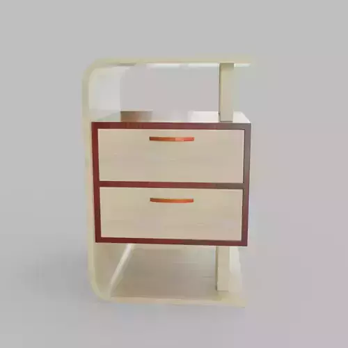 Bed Side Table with two drawers 3D model Low-poly 3D model