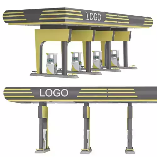 Gas station 3D model