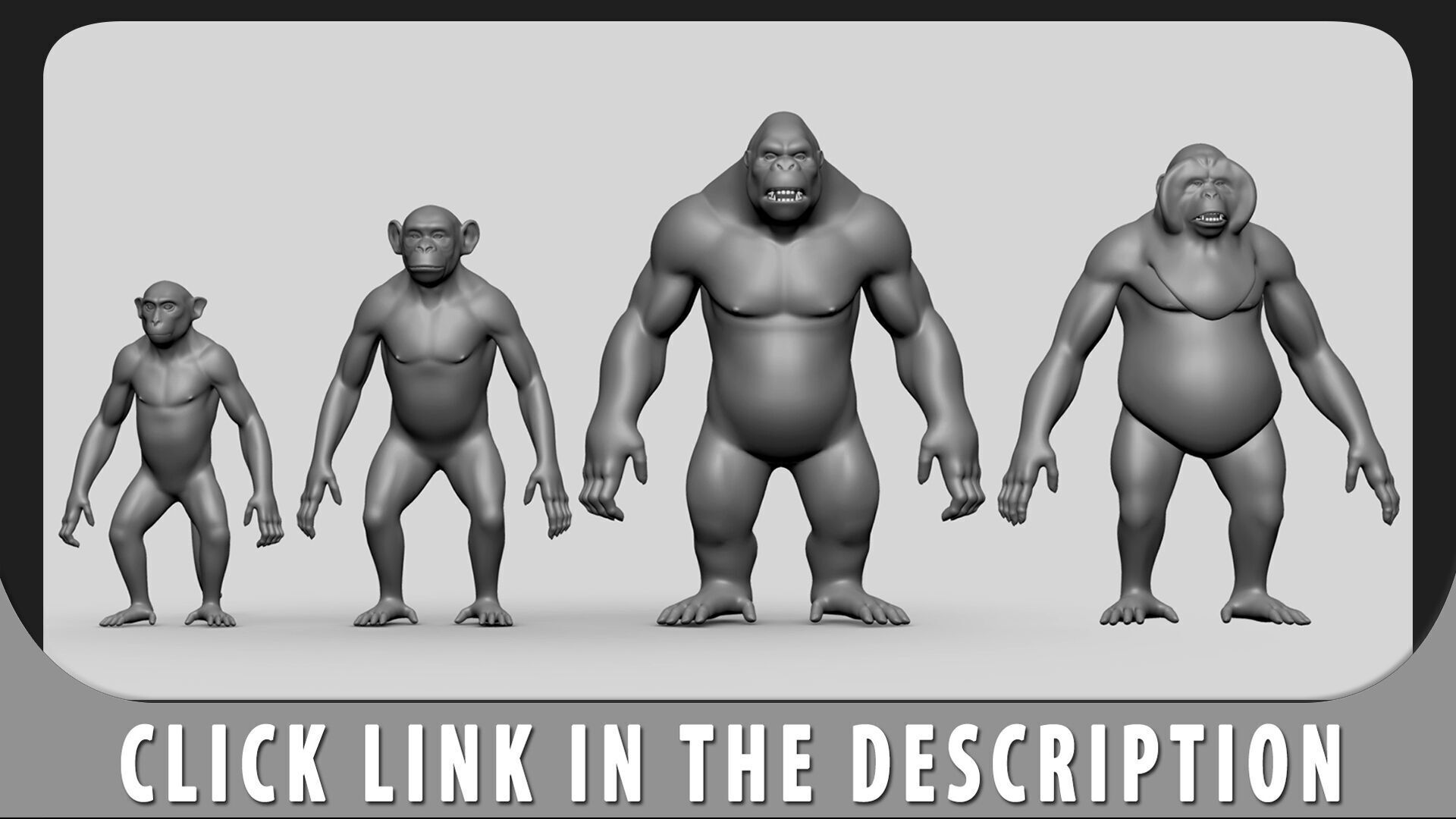 Baby Primate BaseMesh  Low-poly 3D model_12