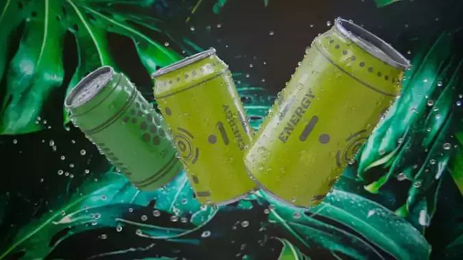 Sci Fi Cans Product Studio and Droplets Generator Low-poly 3D model