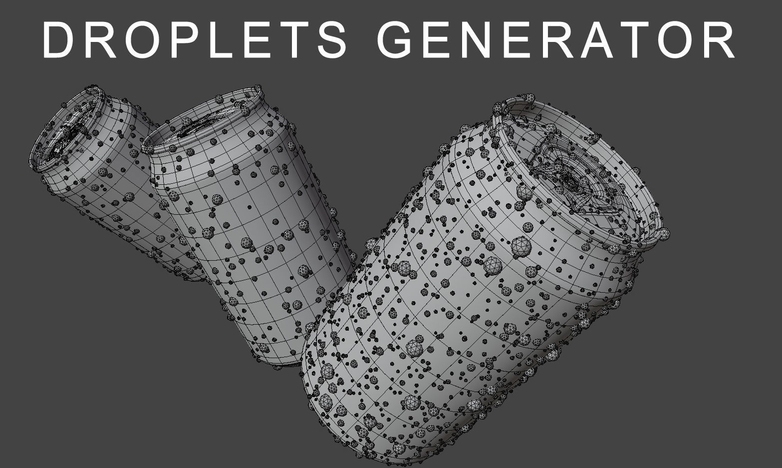 Sci Fi Cans Product Studio and Droplets Generator Low-poly 3D model_3