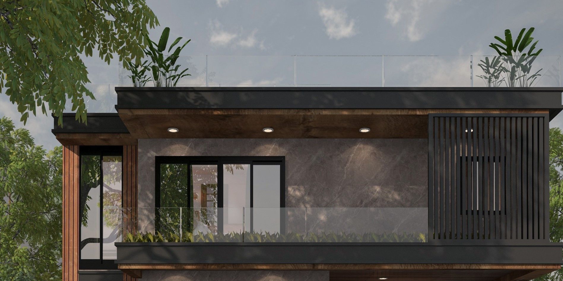 House Elevation Architecture Low-poly 3D model_3