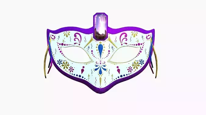 Carnival Mask E04 Colored - Costume Character Design Low-poly 3D model