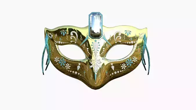 Carnival Mask E05 Golden - Costume Character Design Low-poly 3D model
