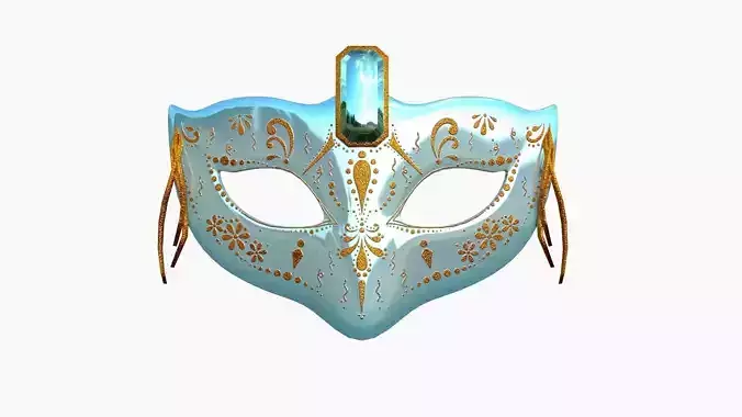 Carnival Mask E07 Blue Orange - Costume Character Design Low-poly 3D model