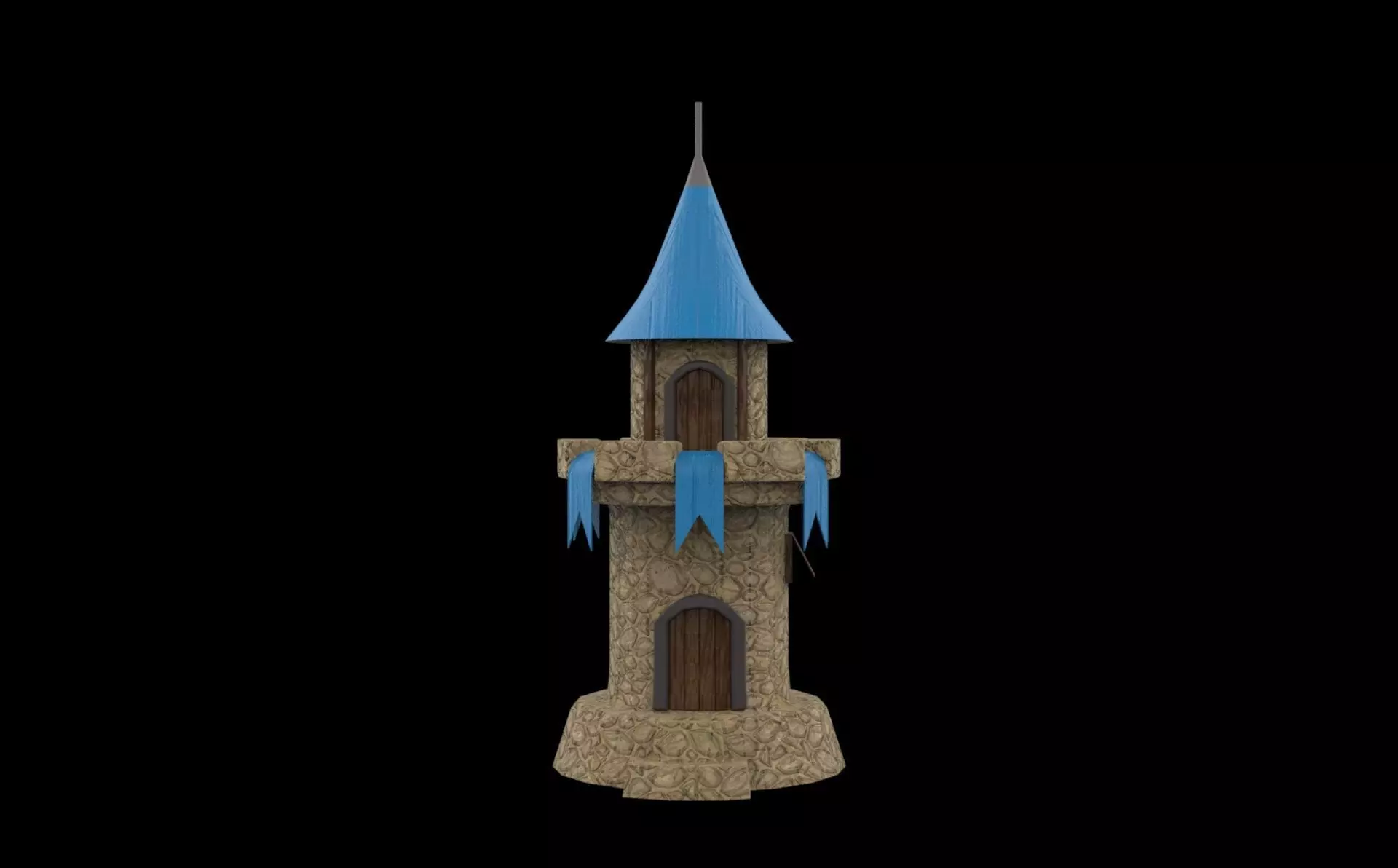 watch tower Low-poly 3D model