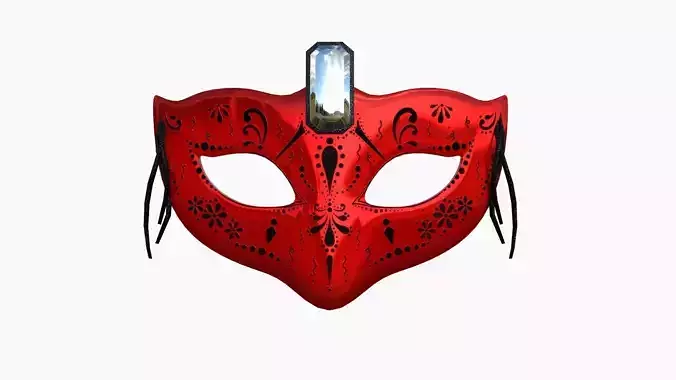 Carnival Mask E12 Black Red - Costume Character Design Low-poly 3D model