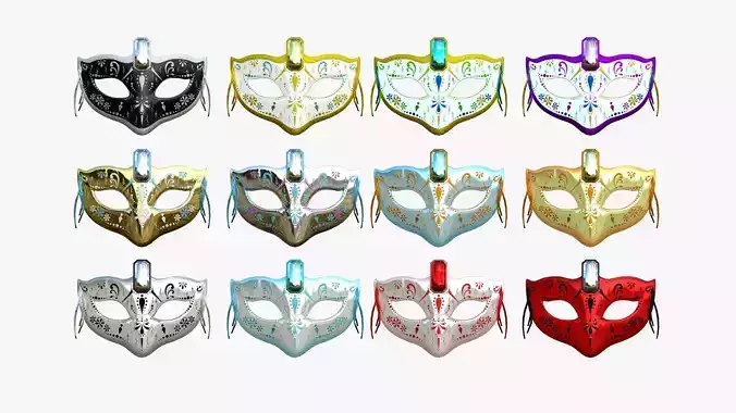 12 Carnival Masks E Collection - Costume Character Design 