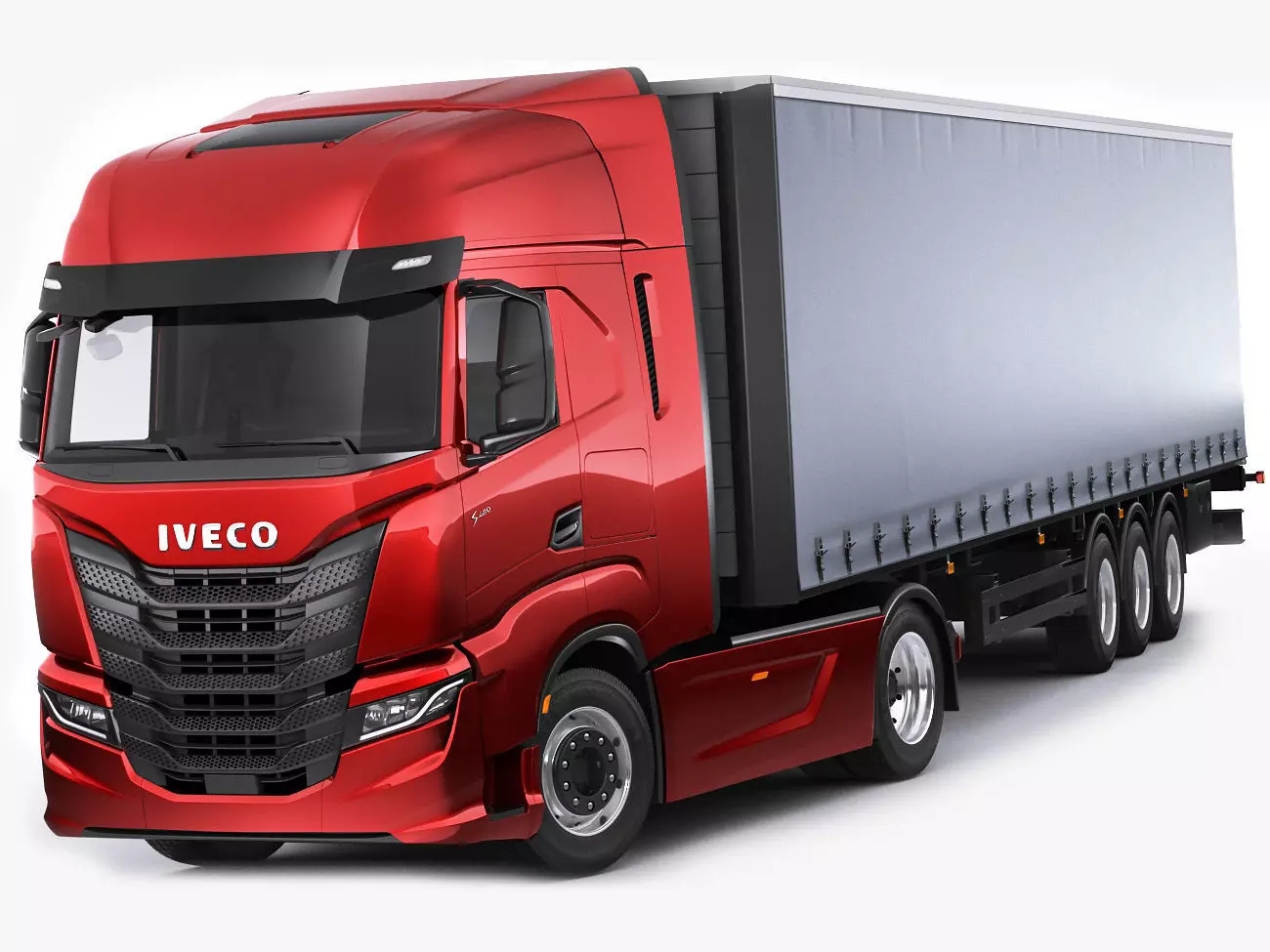 Iveco S-Way 2020 with trailer 3D model
