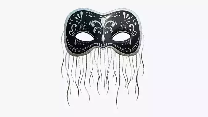 Carnival Mask F01 Black Silver - Costume Character Design